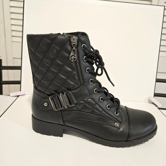 G by Guess Quilted Black Combat Boots – Bold and Functional - Picture 7 of 13